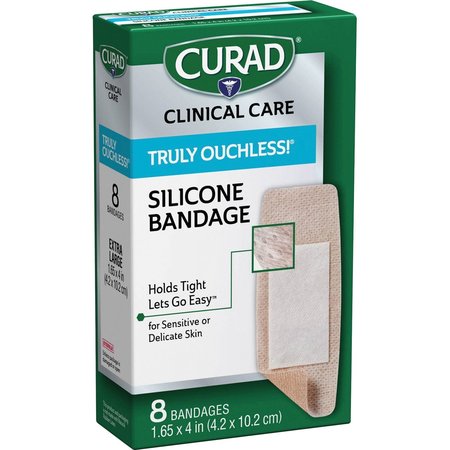 Curad Ouchless Flex Fabric Bandages, 1.65 x 4, PK8 CUR5003